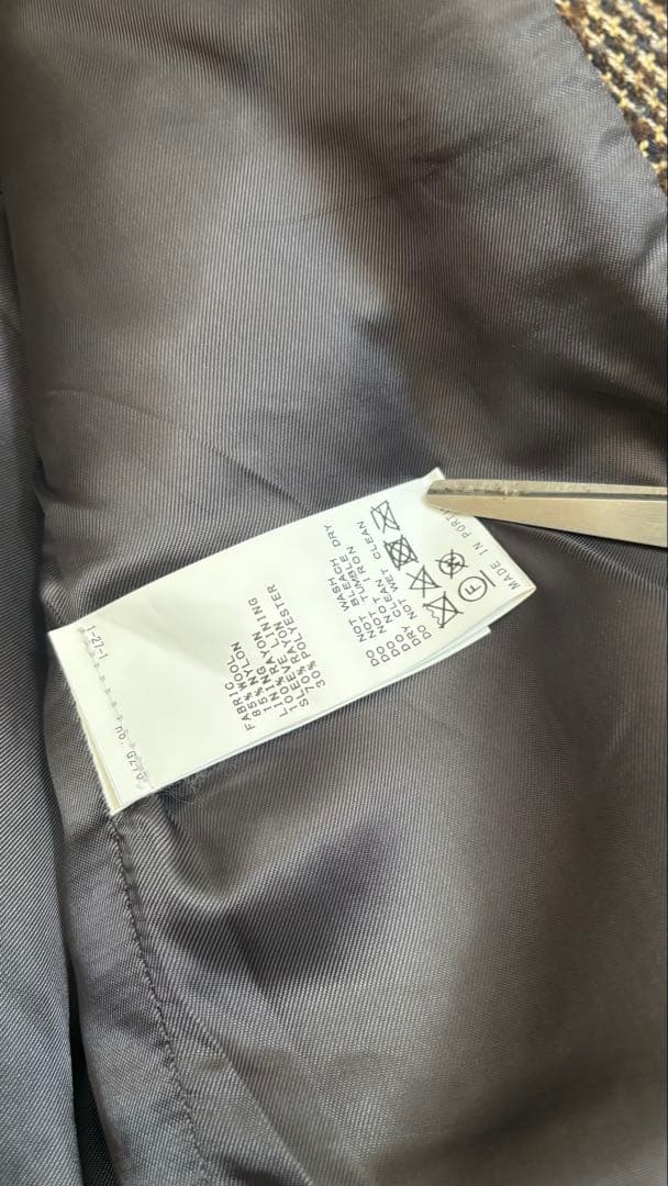 ドゥーズィエムクラス　【美品】ウールチェックダブルジャケット