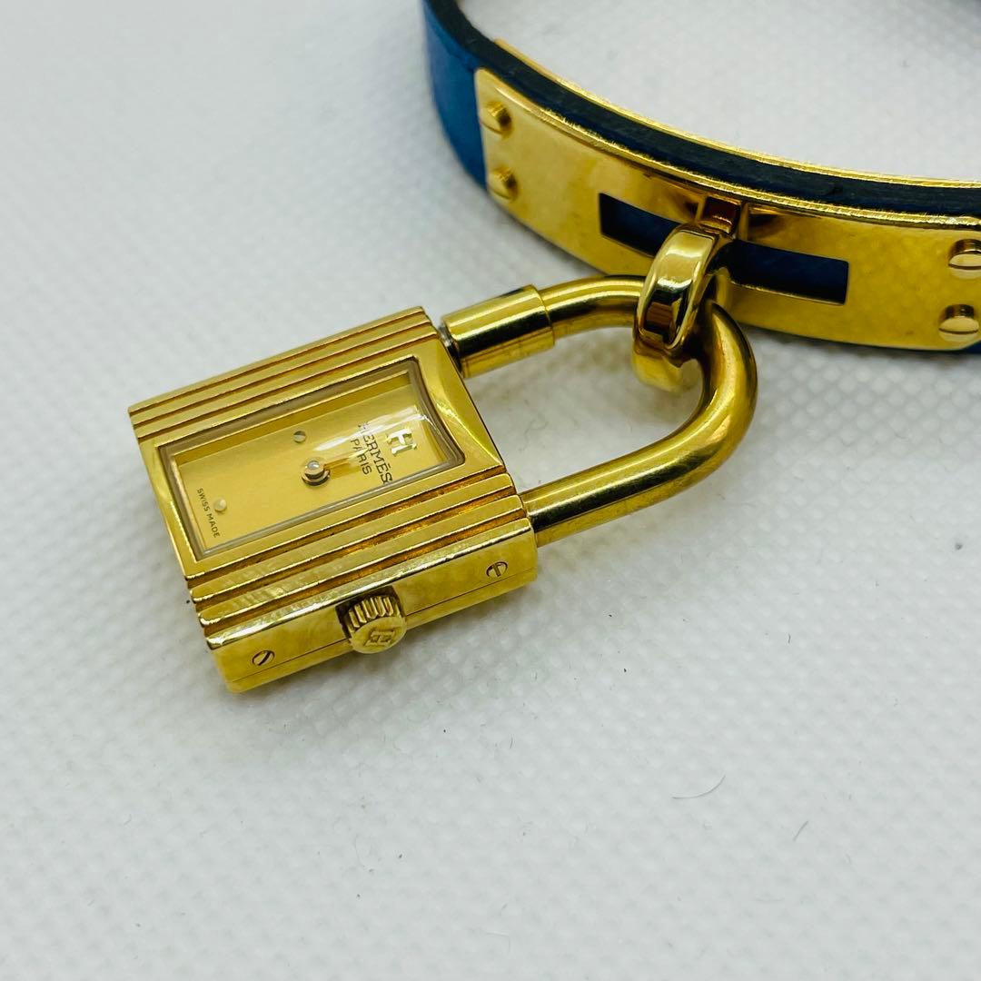 美品HERMES エルメス ケリーウォッチ GP/革 ゴールド文字盤 箱付き