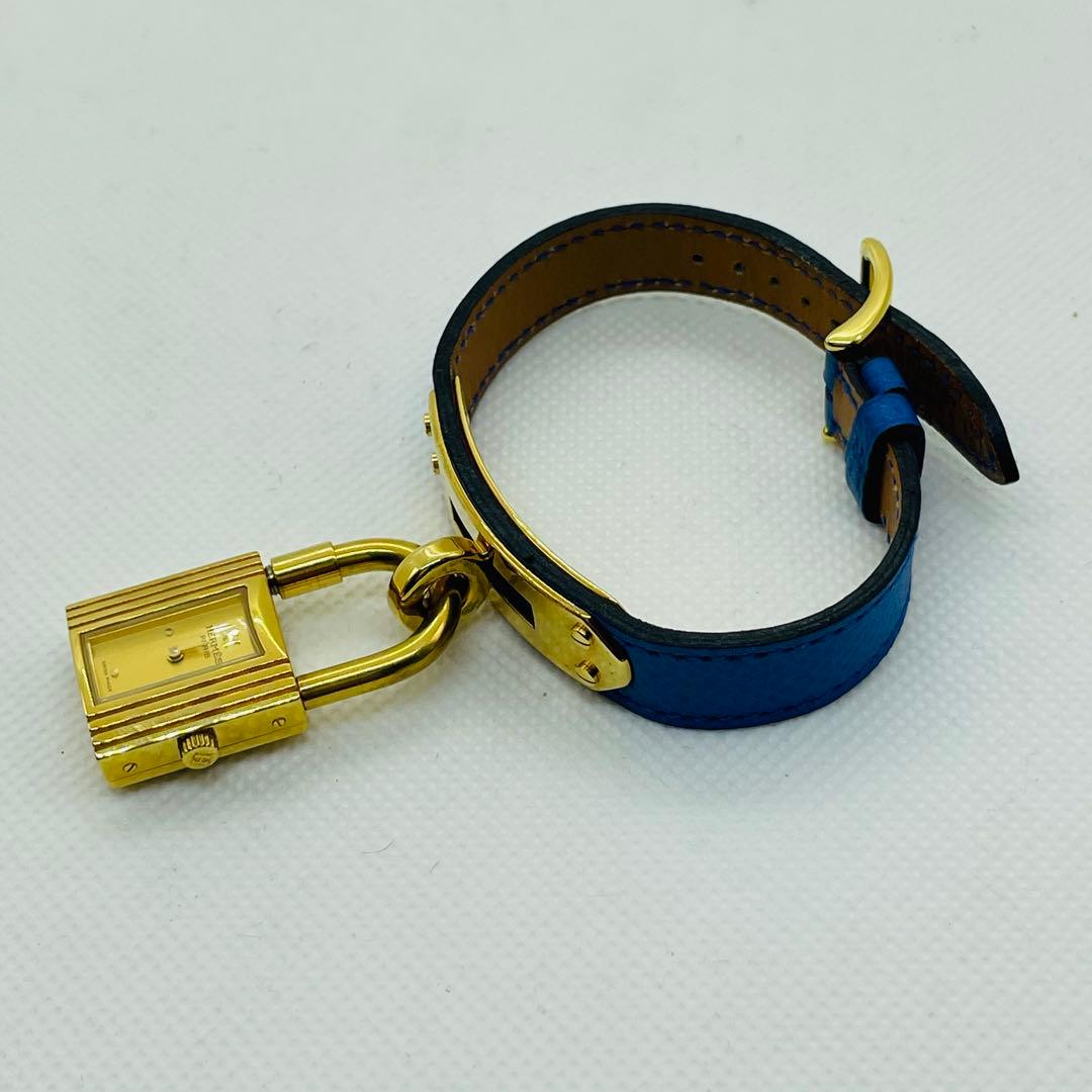 美品HERMES エルメス ケリーウォッチ GP/革 ゴールド文字盤 箱付き
