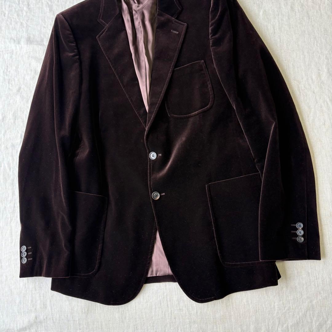【美品】miumiu ベロア ブラウン テーラードジャケット 54 2B