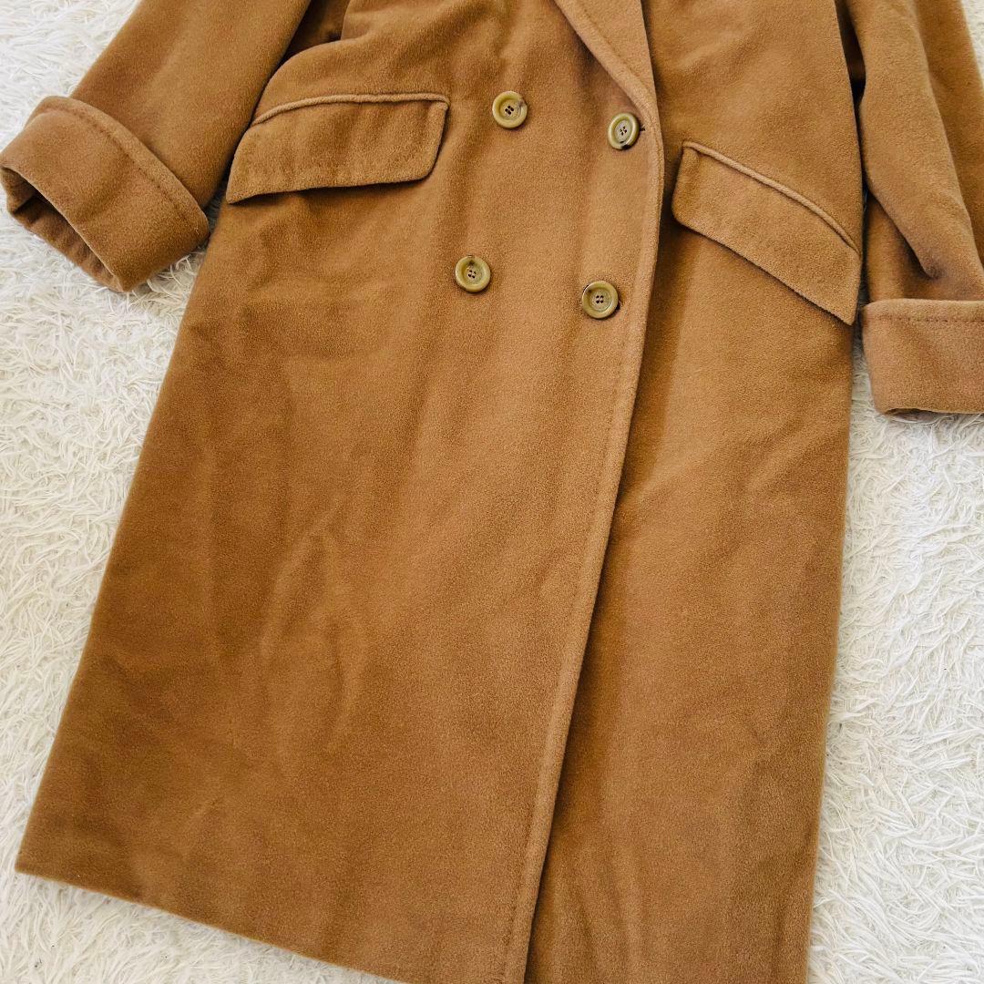合馬公式アカウント1さん専用カシミヤダブルブレストロングコート42キャメル女優襟