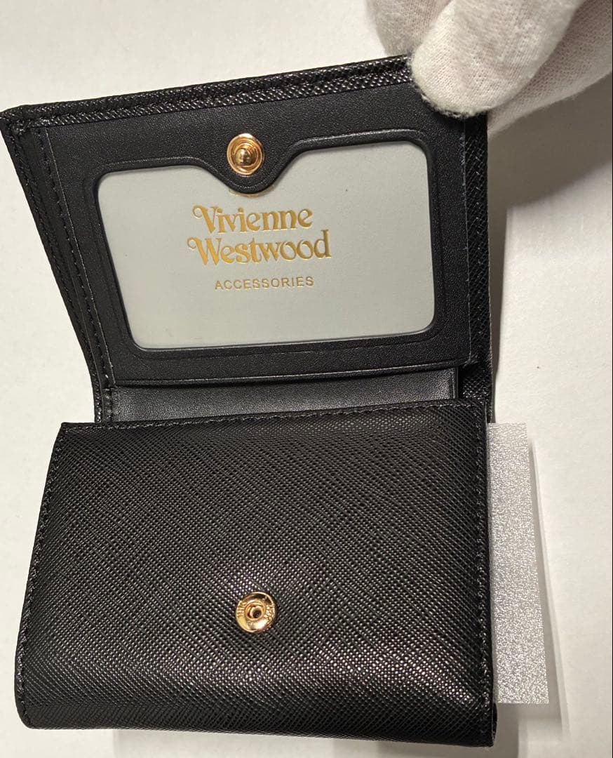 【新品】Vivienne Westwood 折財布 黒 シンプル がま口 定番