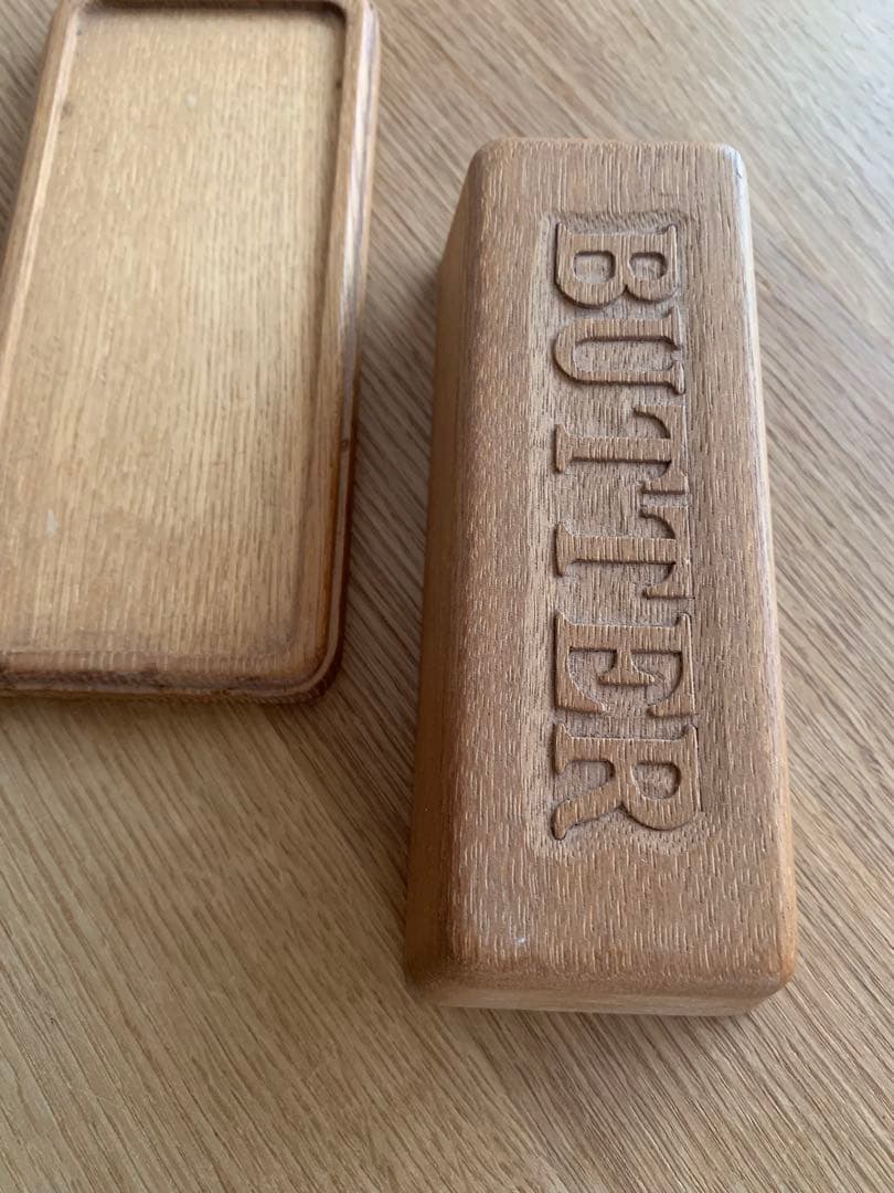 三谷龍二　木製バターケース 'BUTTER'刻印入り