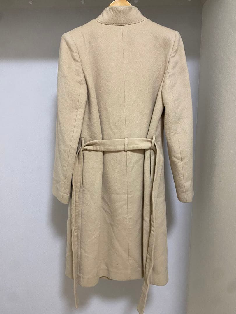 ロエベ 100% カシミア ノーカラー ロング チェスター コート
