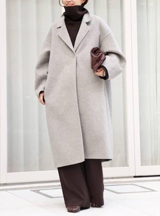 Deuxieme Classe　ウールアンゴラリバーコート 新品　グレー