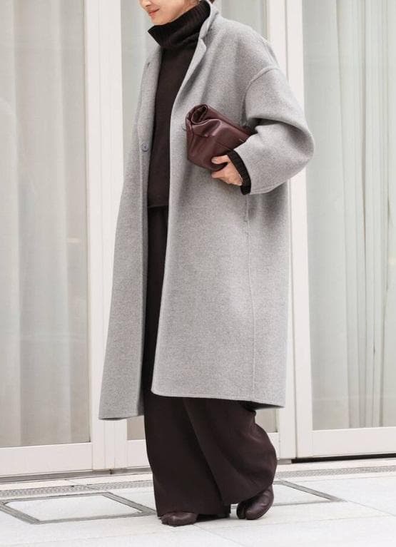 Deuxieme Classe　ウールアンゴラリバーコート 新品　グレー