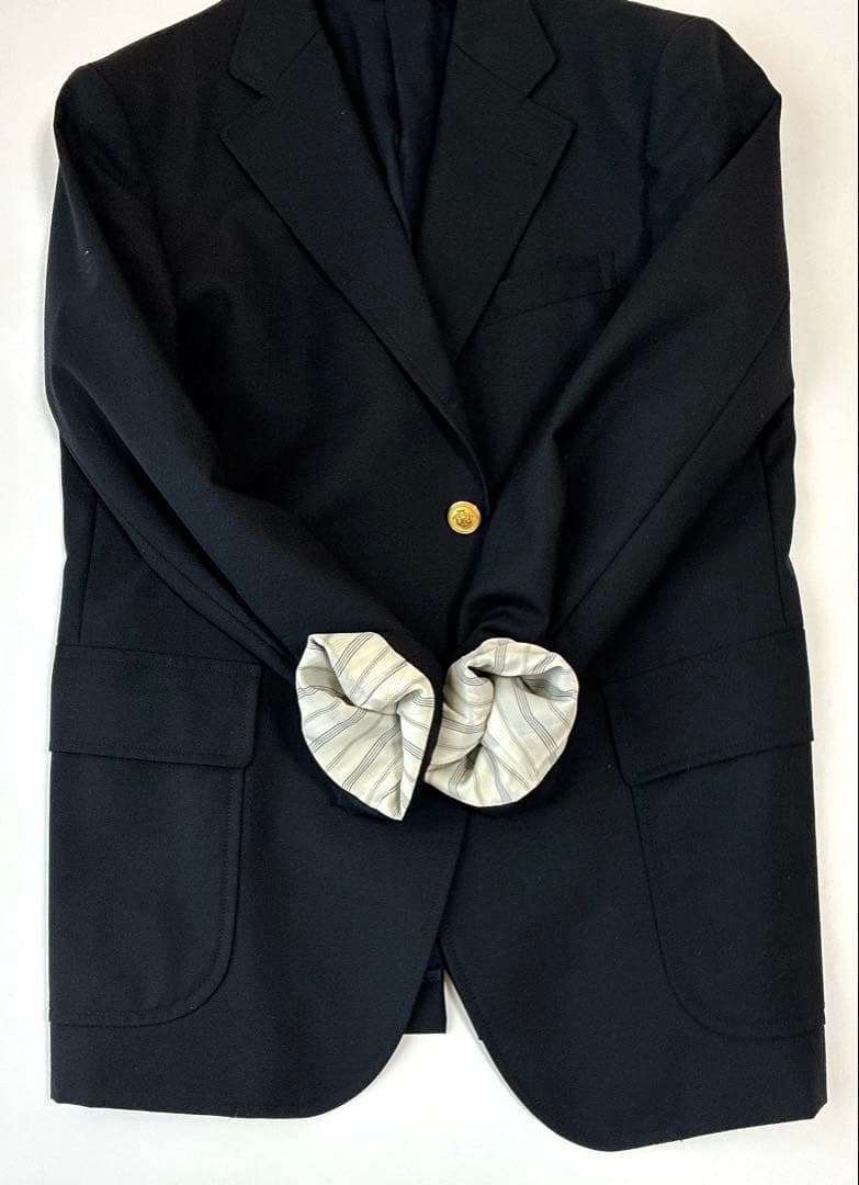 【定番】紺ブレ J.PRESS 背抜き シングル 金ボタン AB4 ペピンメリノ