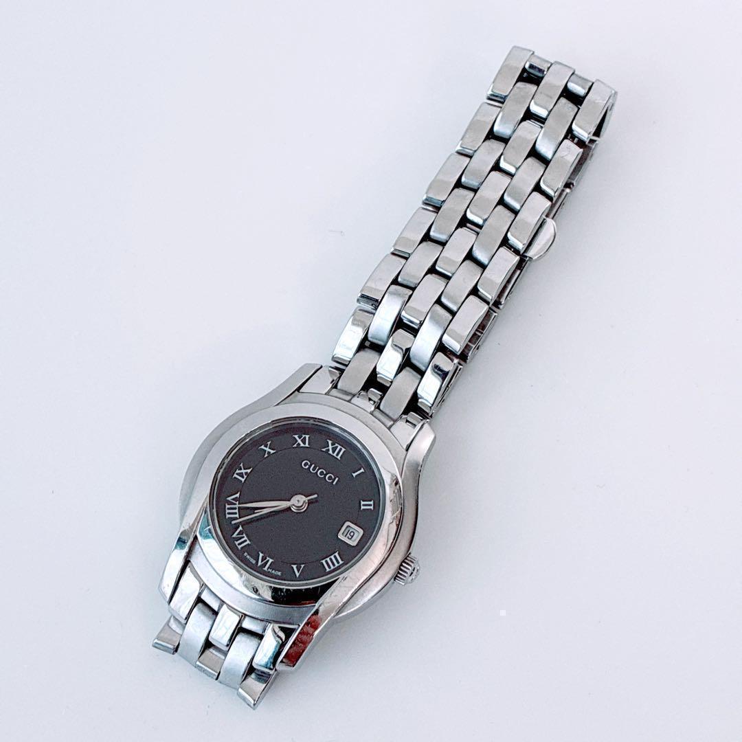 グッチ GUCCI レディース 腕時計 5500L 美品 稼働品 シルバー 銀