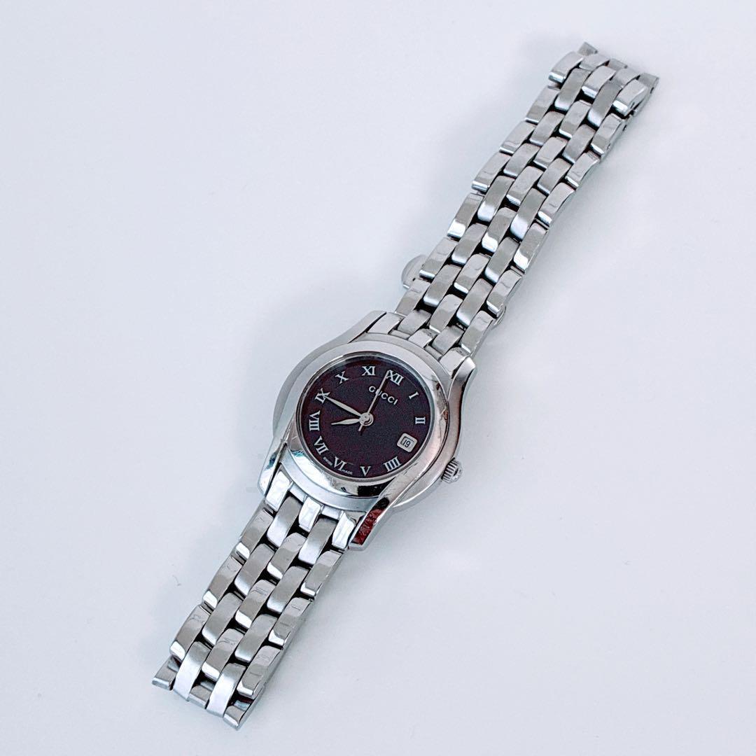 グッチ GUCCI レディース 腕時計 5500L 美品 稼働品 シルバー 銀