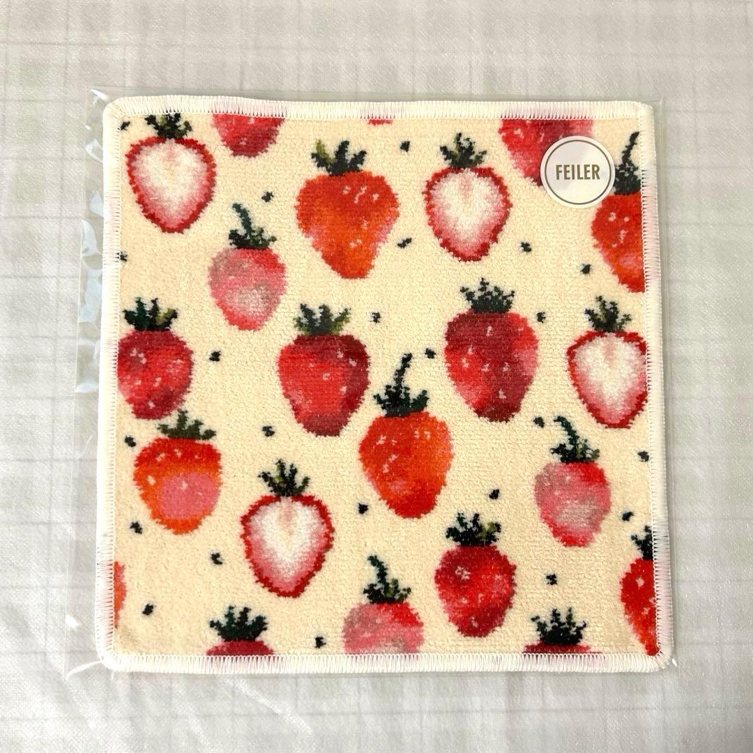 ラブラリー♡ストロベリードットハンカチ＆ストロベリードット舟型ポーチMフェイラー