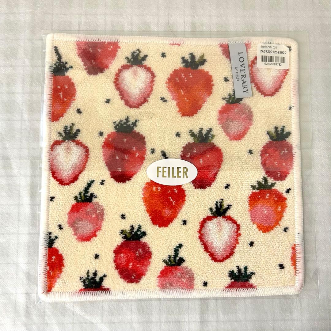 ラブラリー♡ストロベリードットハンカチ＆ストロベリードット舟型ポーチMフェイラー