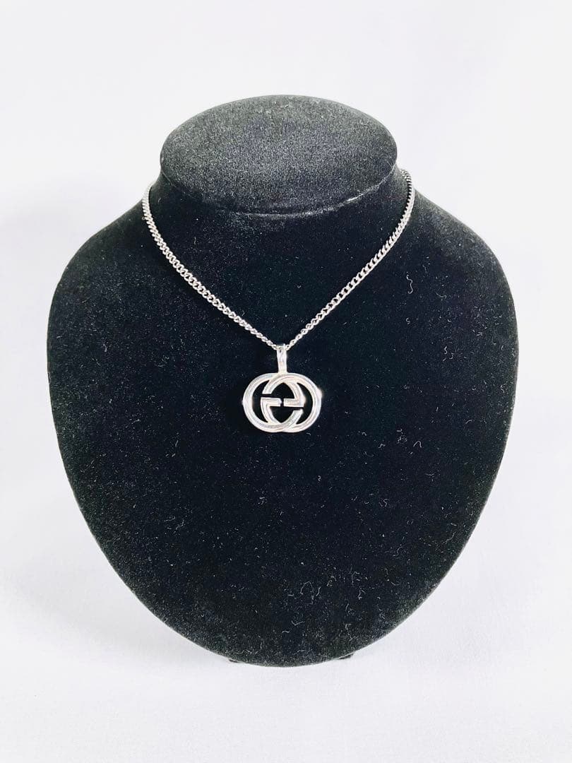 【超美品】GUCCI ネックレス トップ925＋社外チェーン 男女兼用