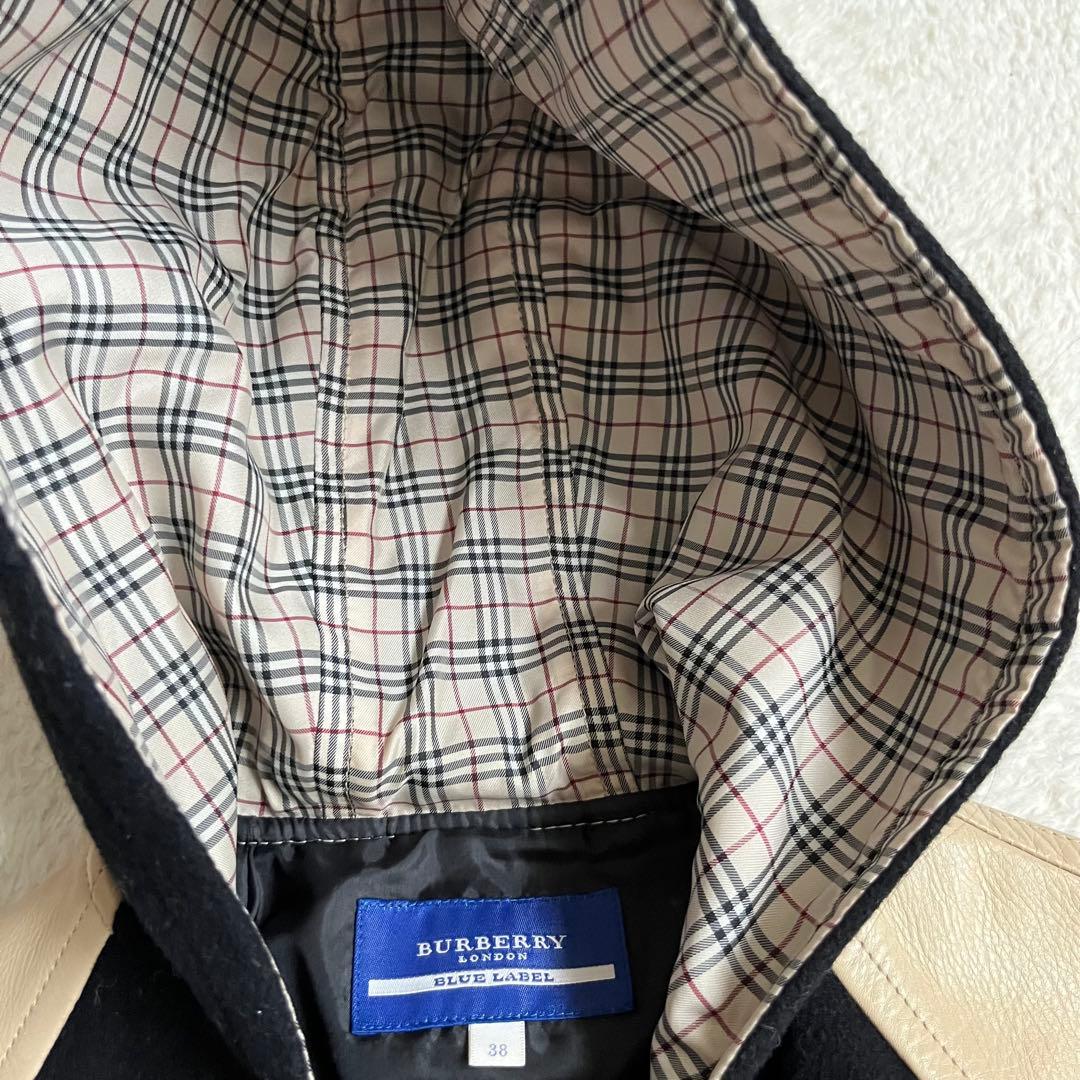 Burberry Blue Label フード付きスタジャンノバチェック 38