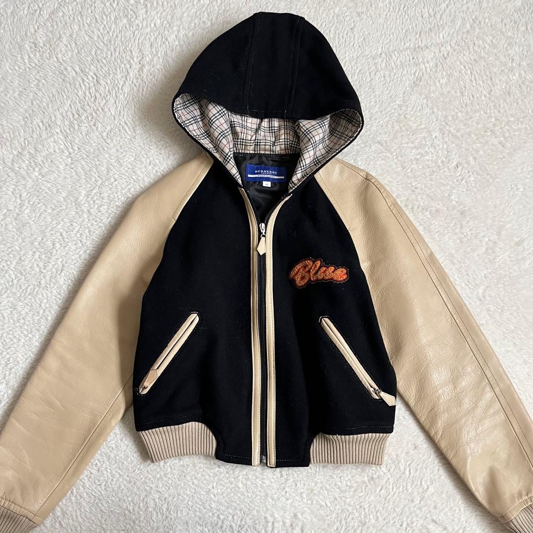 Burberry Blue Label フード付きスタジャンノバチェック 38