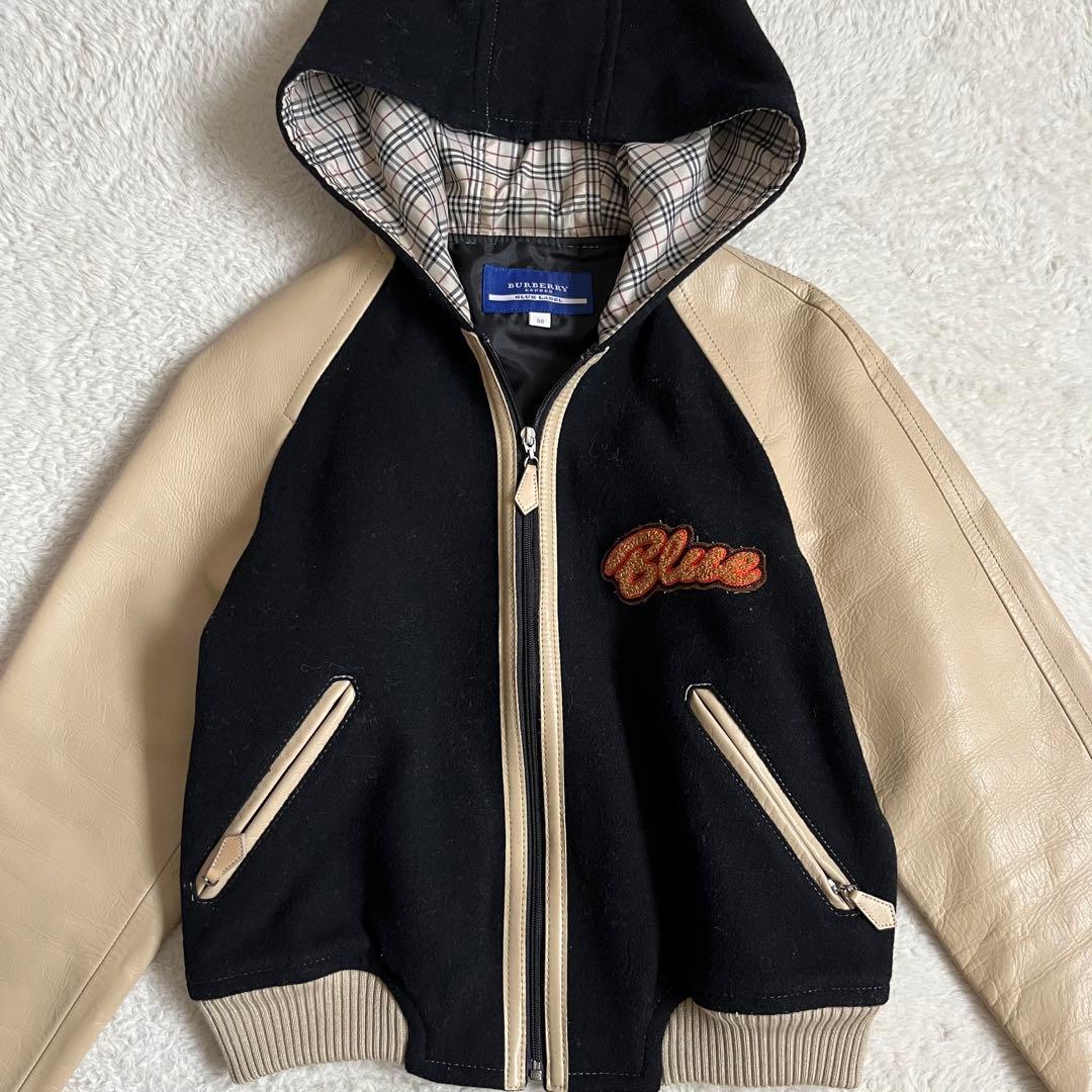 Burberry Blue Label フード付きスタジャンノバチェック 38