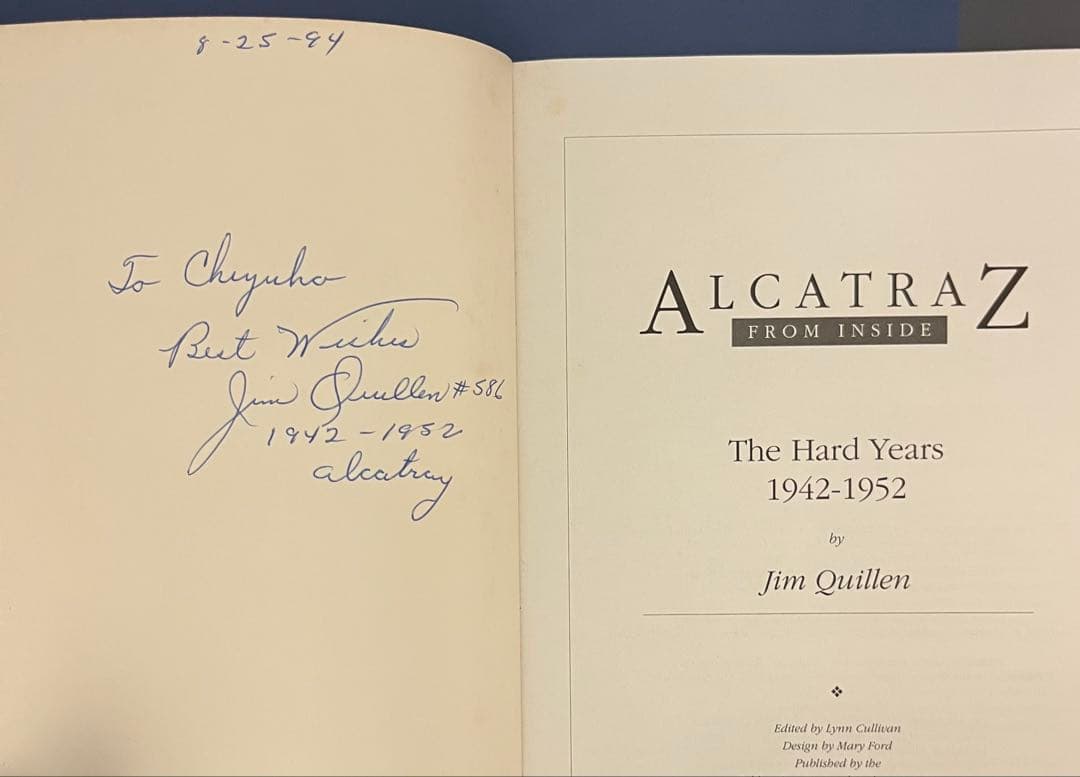 洋書 「Alcatraz from inside」　Jim Quillen著