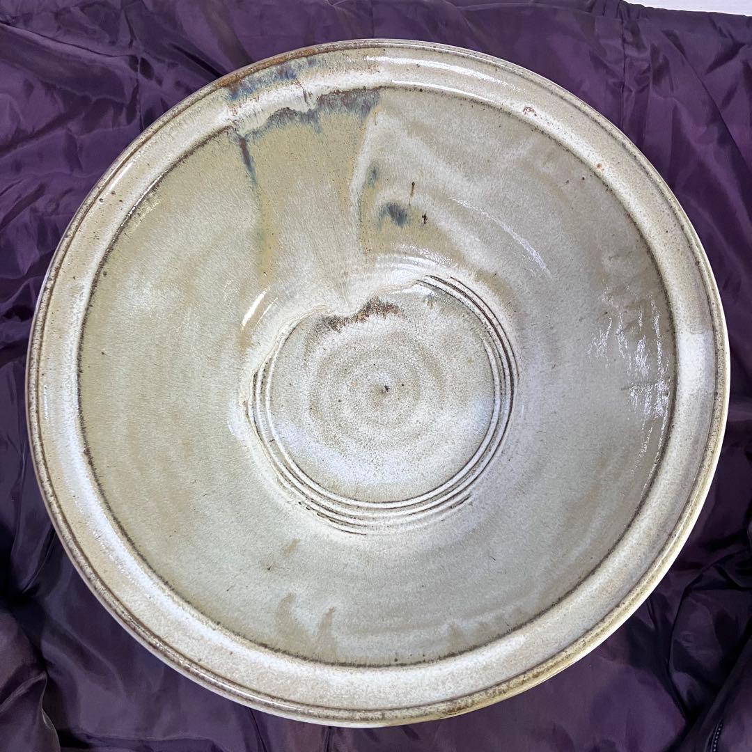 陶器　肥後　熊本　小代焼　大鉢　直径３２cm 刻印あり　井上泰秋作？