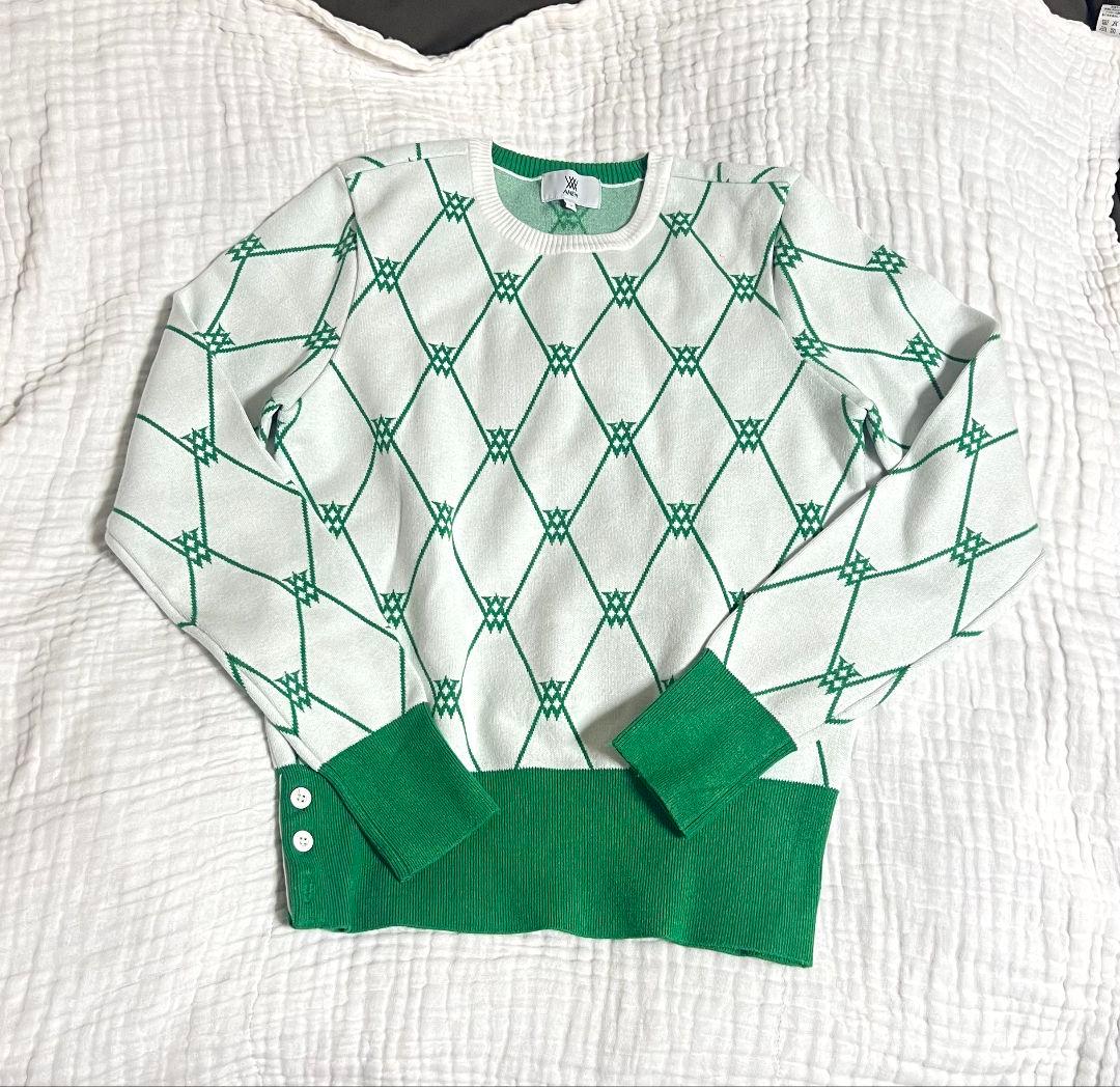 【美品】ANEW GOLF ダイヤモンドパターン セーター Sサイズ