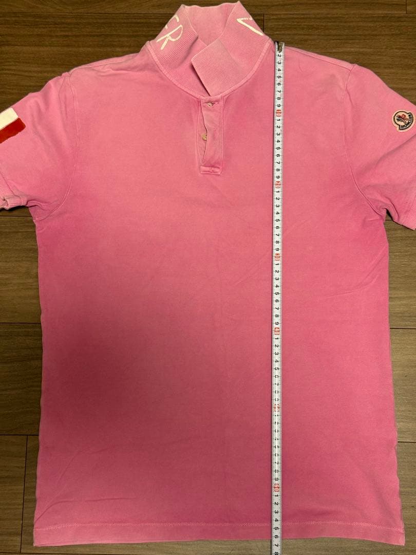 MONCLER ピンク ポロシャツ　ペイント
