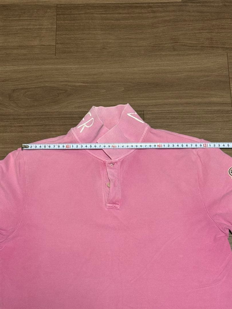 MONCLER ピンク ポロシャツ　ペイント