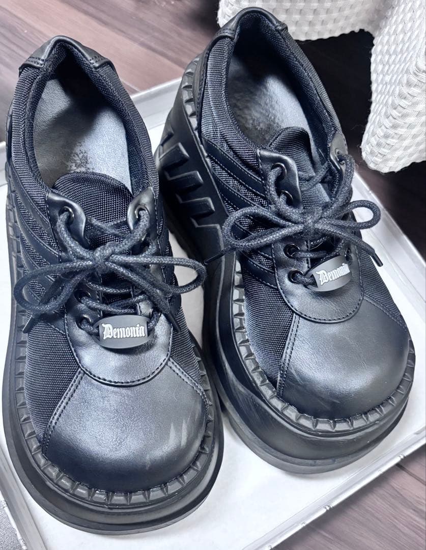Demonia ブラック 厚底スニーカー