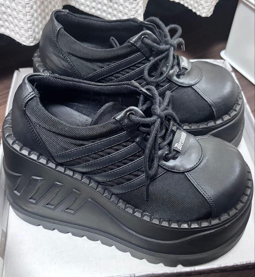 Demonia ブラック 厚底スニーカー