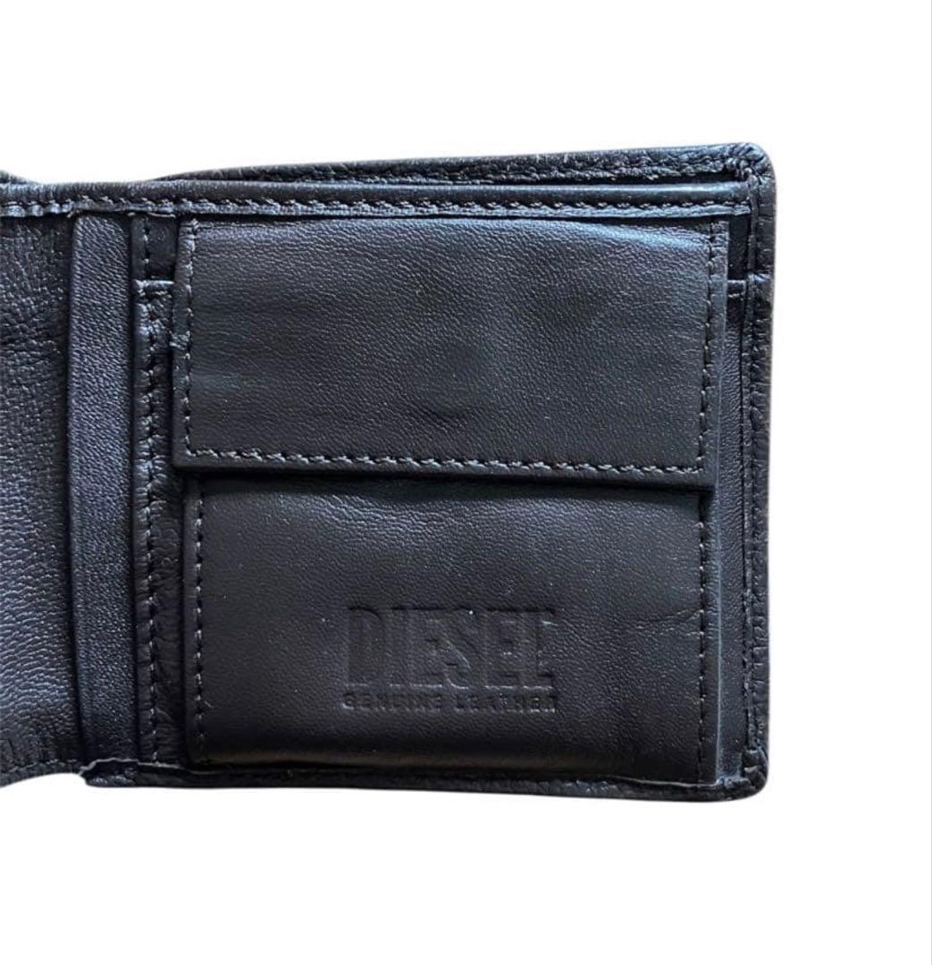 DIESEL 二つ折り財布 ブラック レザー