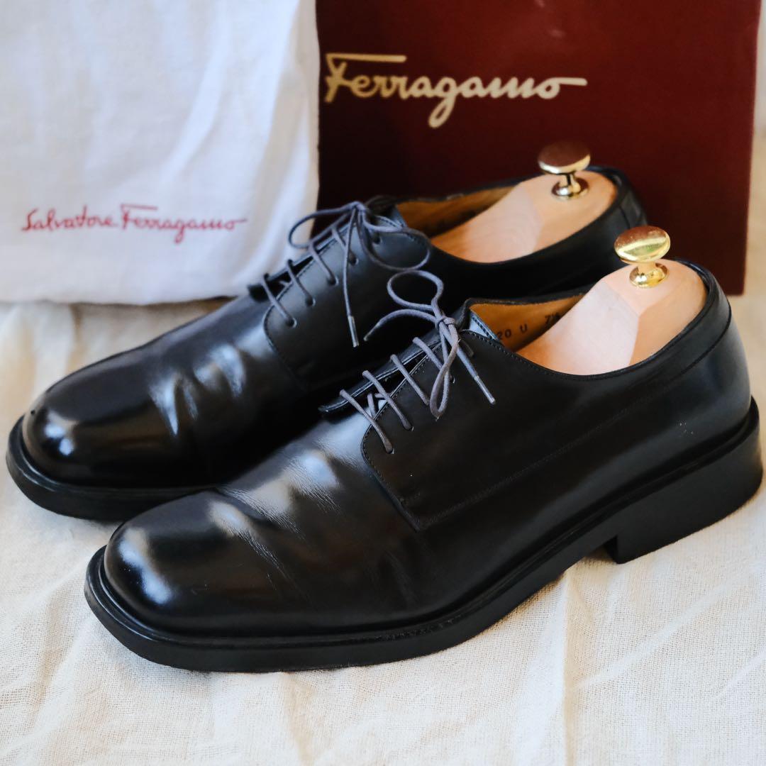 Salvatore FerragamoスクエアプレーントゥSTANFORD黒75