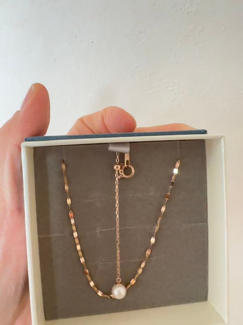 ツツミK10ピンクゴールド淡水パールネックレス