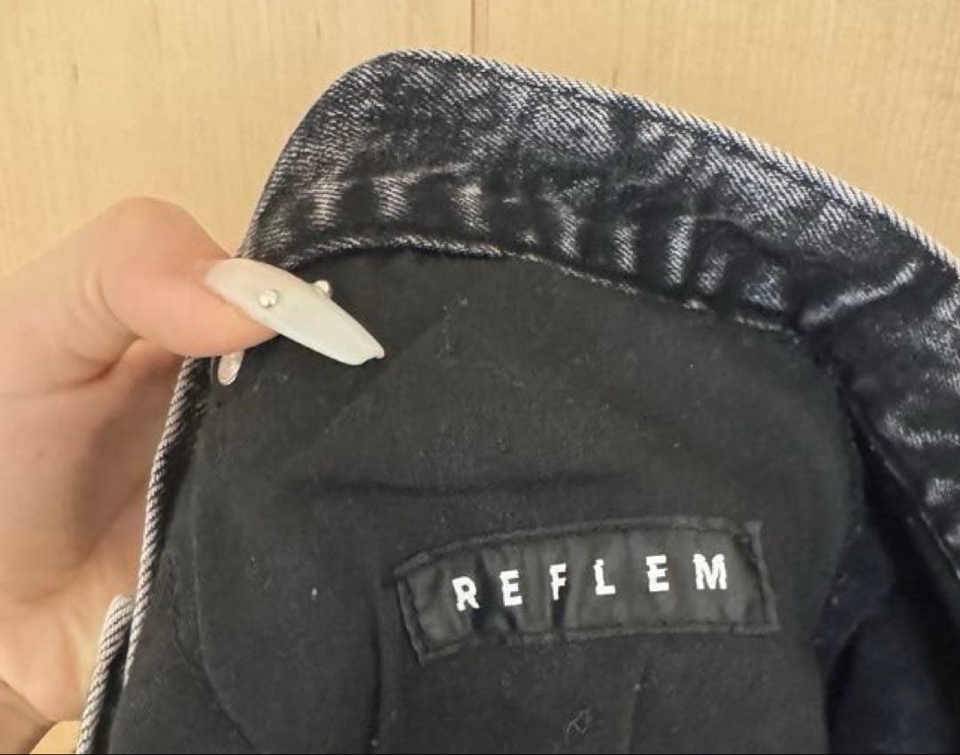 REFLEM ファー付きデニムショーツ グレー