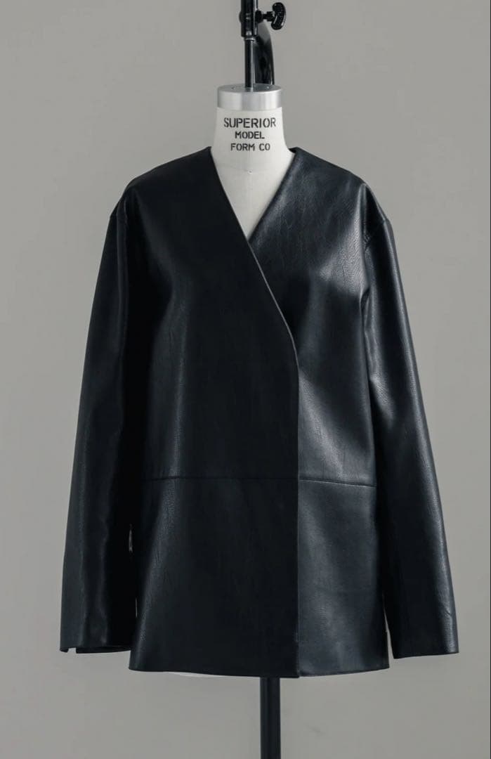 NEAU Collarless Leather Jacket サイズ 0