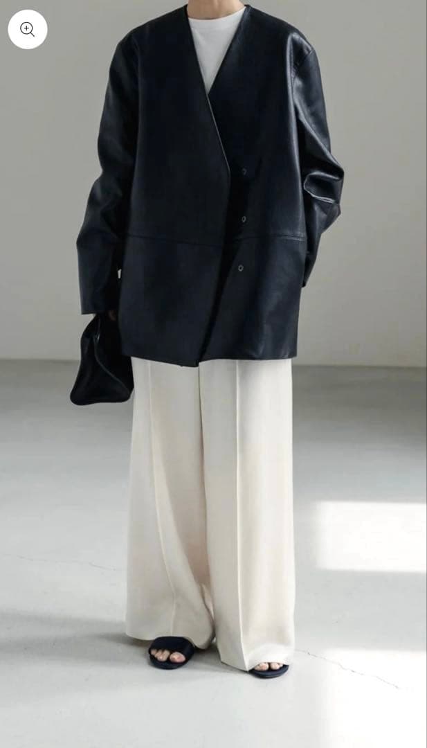 NEAU Collarless Leather Jacket サイズ 0