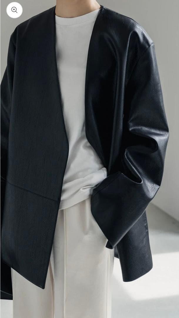 NEAU Collarless Leather Jacket サイズ 0