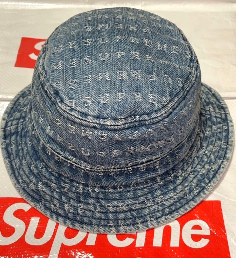 帽子 Supreme Jacquard Logos Denim Crusher Hat