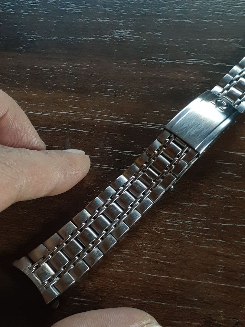 高品質 18mm OMEGA 純正品 7連 ブレスレット 弓管 エンドピース付き