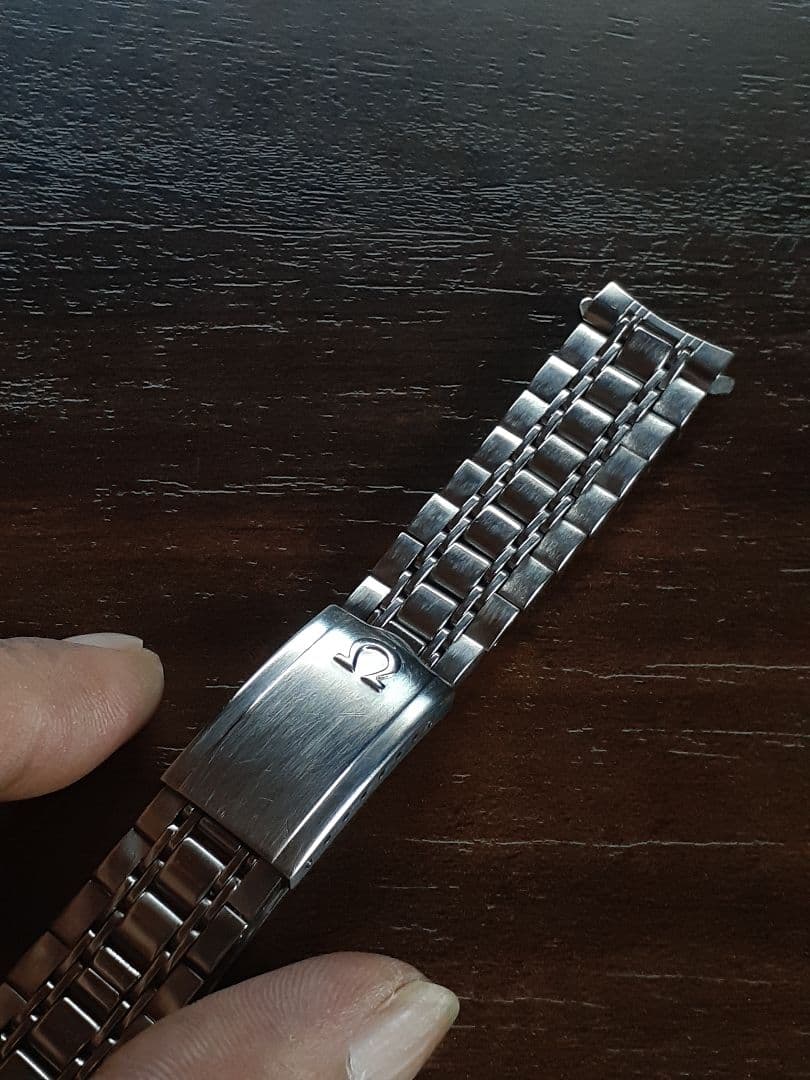 高品質 18mm OMEGA 純正品 7連 ブレスレット 弓管 エンドピース付き