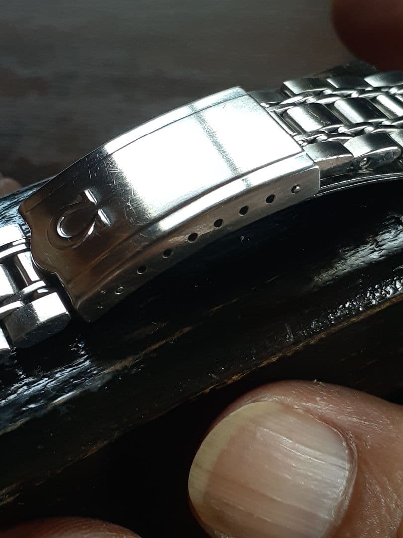 高品質 18mm OMEGA 純正品 7連 ブレスレット 弓管 エンドピース付き