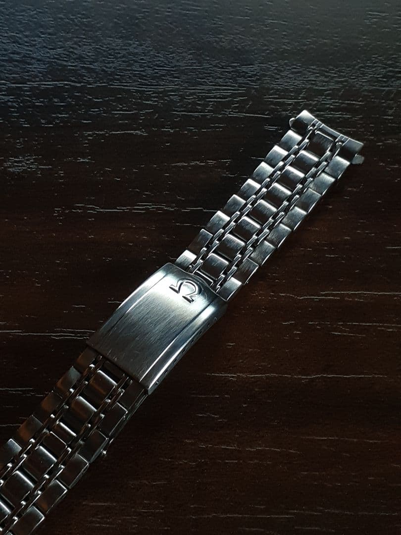 高品質 18mm OMEGA 純正品 7連 ブレスレット 弓管 エンドピース付き