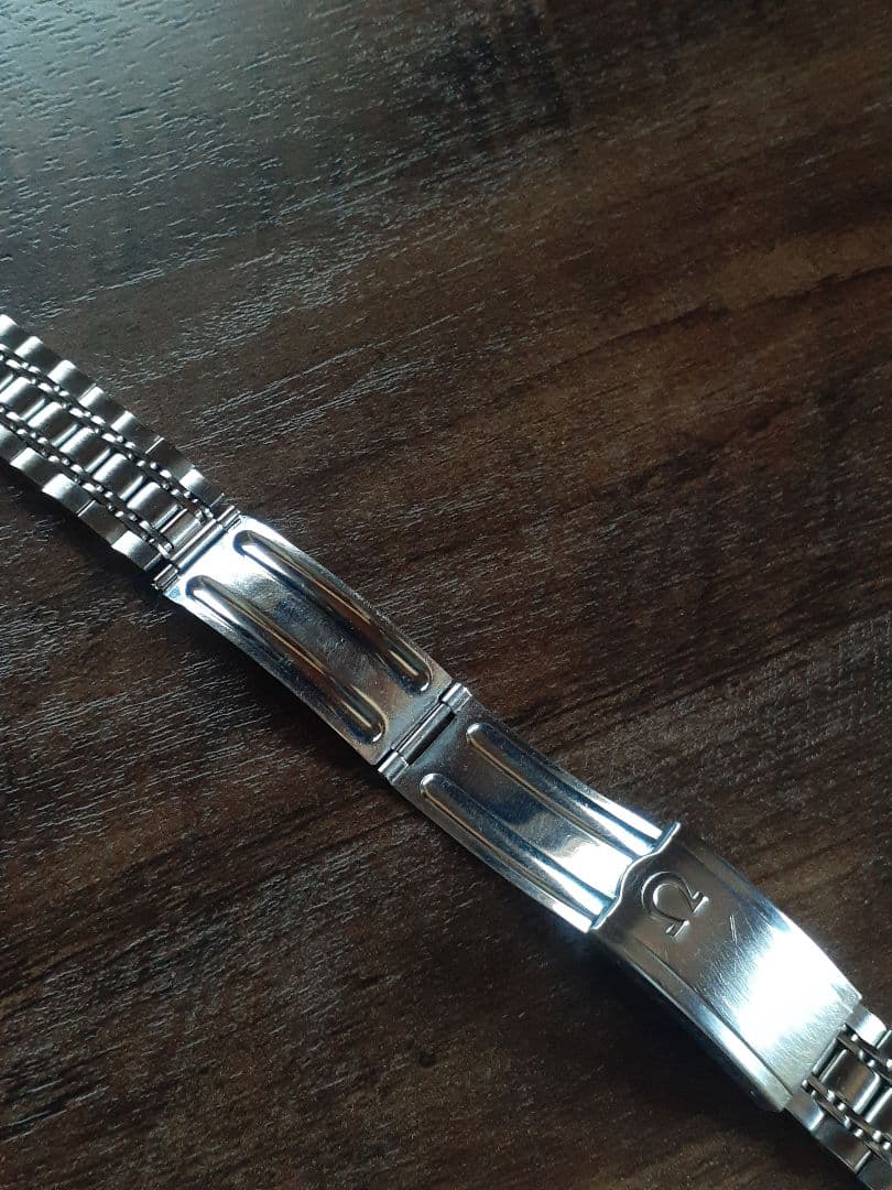 高品質 18mm OMEGA 純正品 7連 ブレスレット 弓管 エンドピース付き