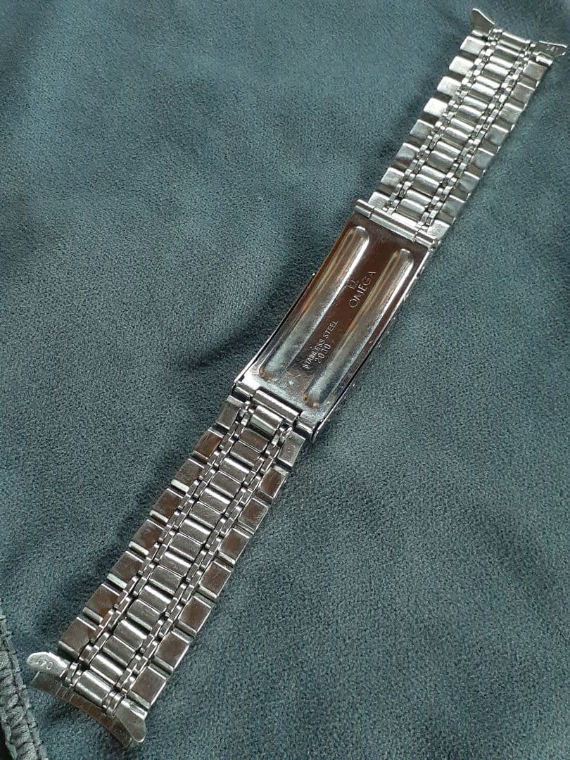 高品質 18mm OMEGA 純正品 7連 ブレスレット 弓管 エンドピース付き