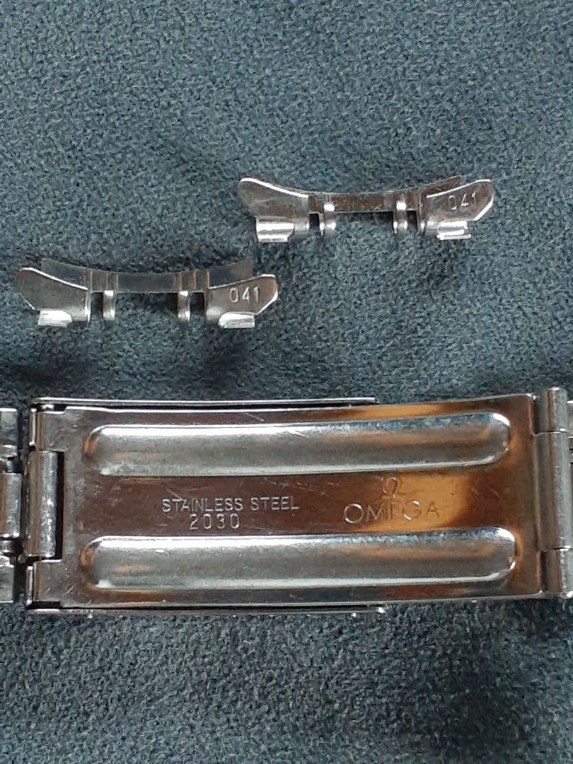 高品質 18mm OMEGA 純正品 7連 ブレスレット 弓管 エンドピース付き