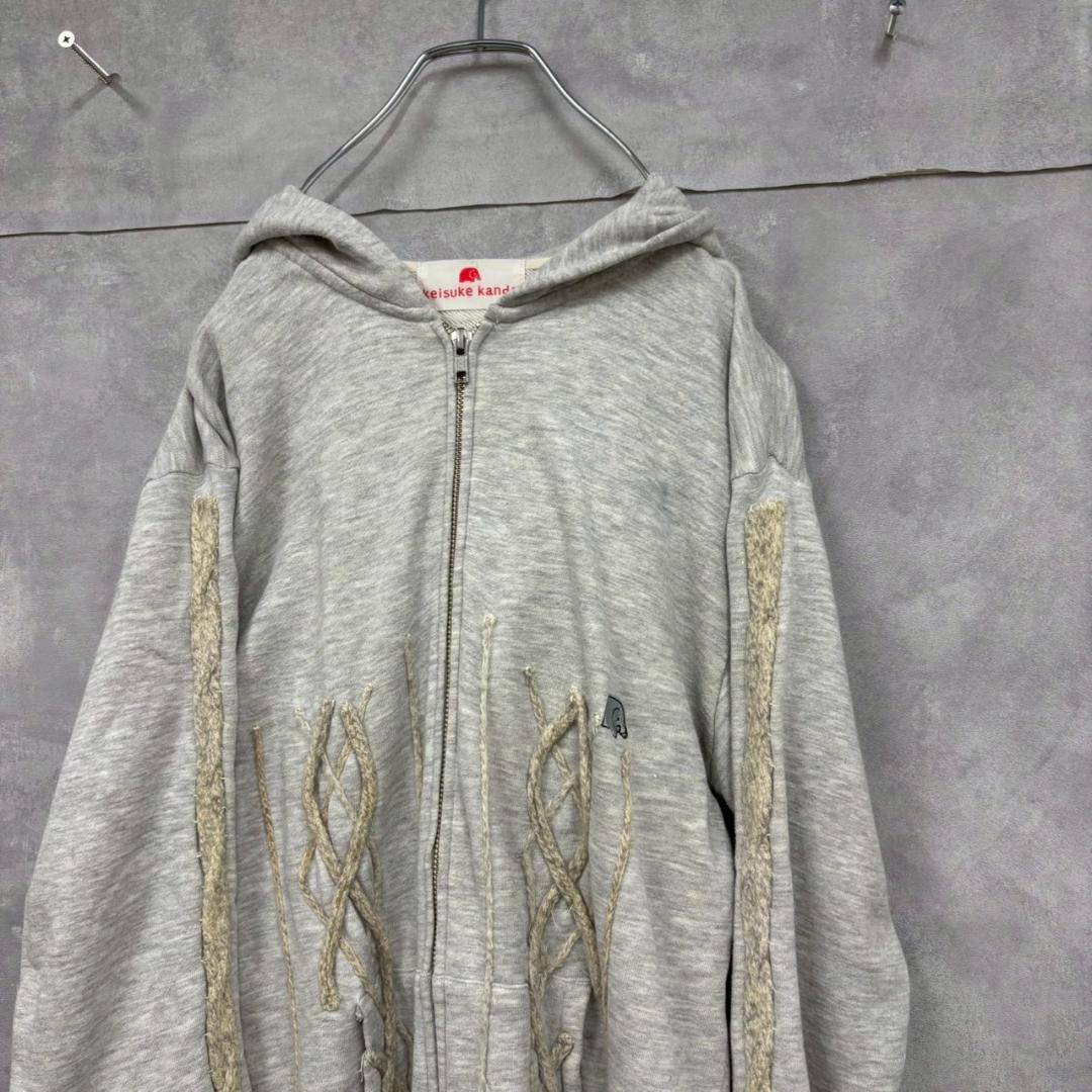 keisuke kanda ニット装飾 象ワンポイントパーカー　 N1163