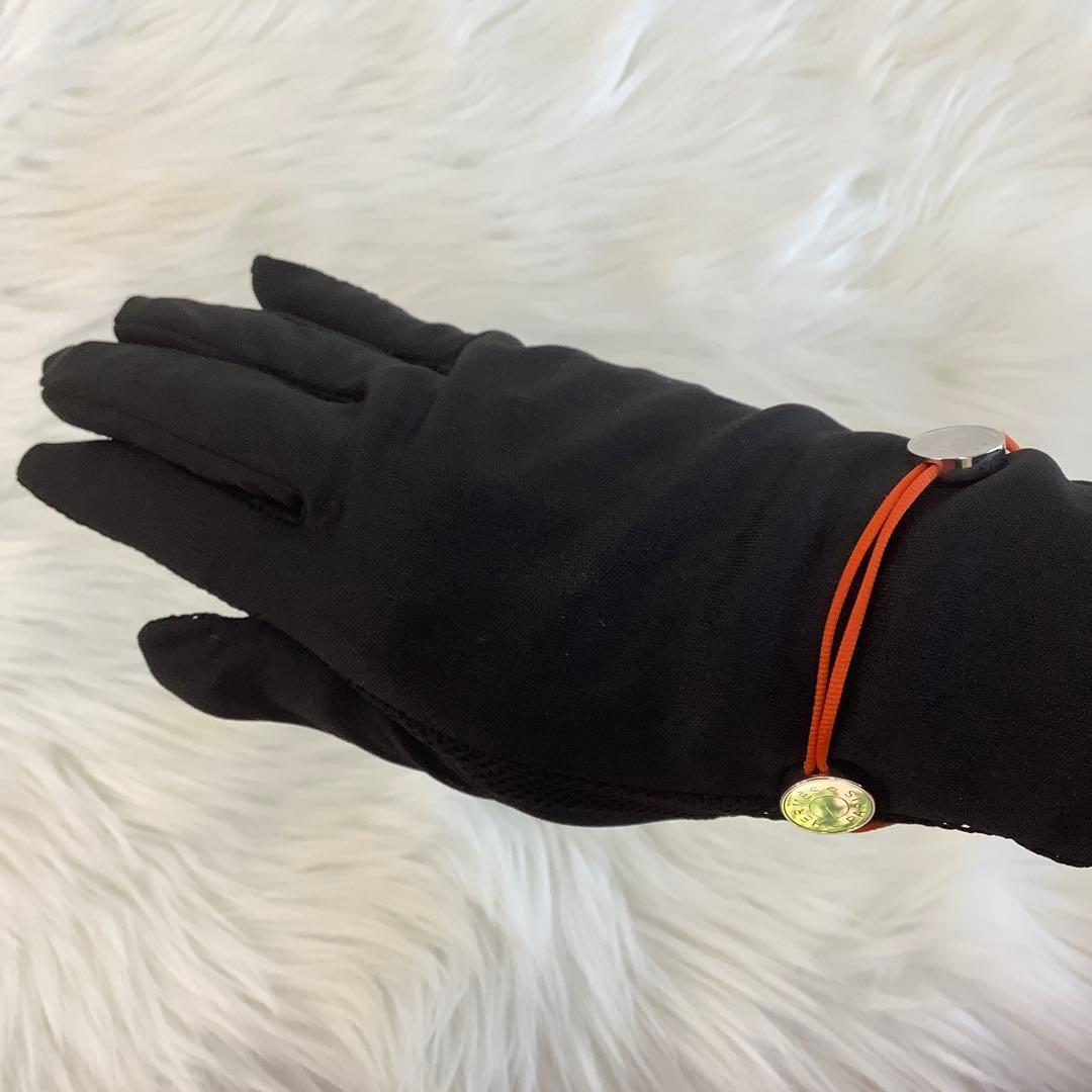 HERMES セリエ コードブレスレット バングル メタル ロゴ コットンコード