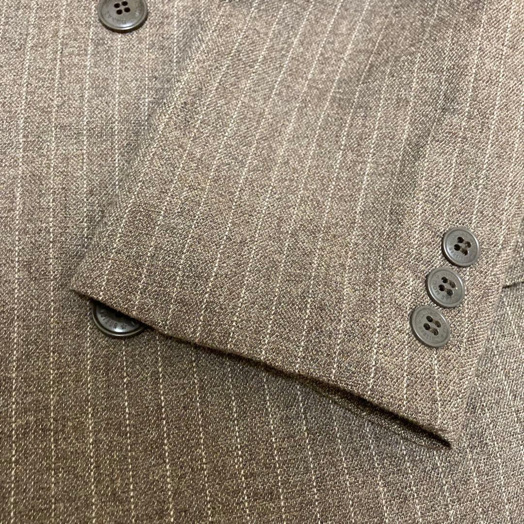 HANAE MORI スーツセットアップ　ダブルジャケット　ストライプ　ブラウン