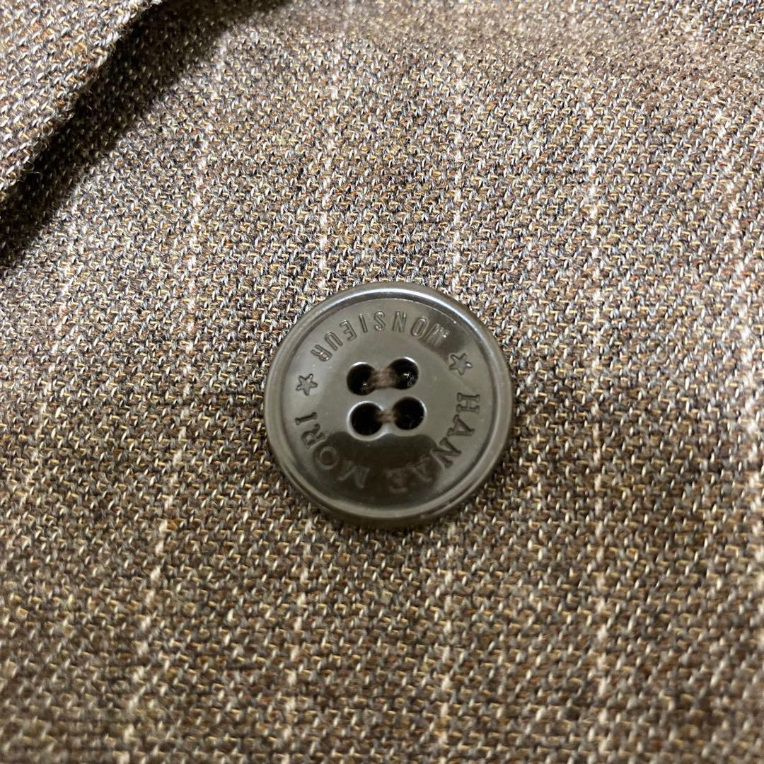 HANAE MORI スーツセットアップ　ダブルジャケット　ストライプ　ブラウン