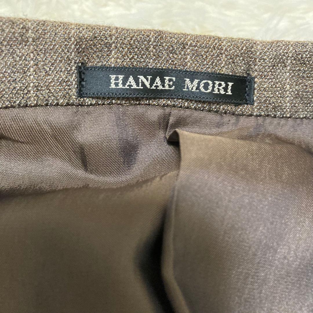 HANAE MORI スーツセットアップ　ダブルジャケット　ストライプ　ブラウン