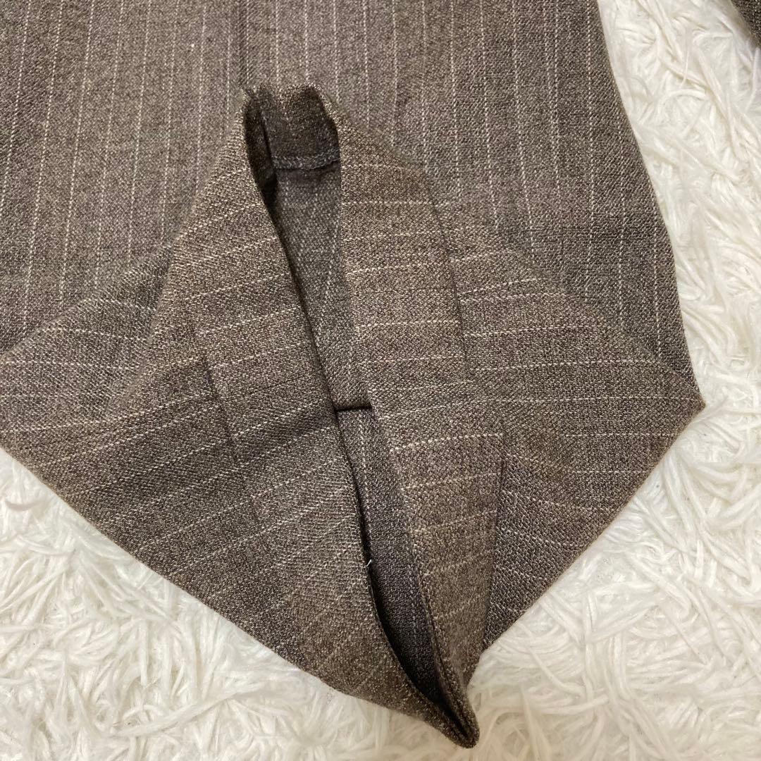 HANAE MORI スーツセットアップ　ダブルジャケット　ストライプ　ブラウン