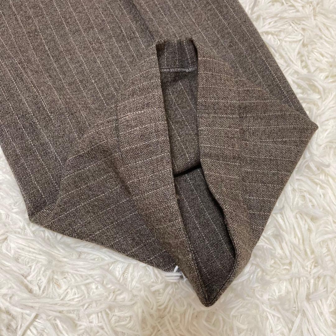 HANAE MORI スーツセットアップ　ダブルジャケット　ストライプ　ブラウン