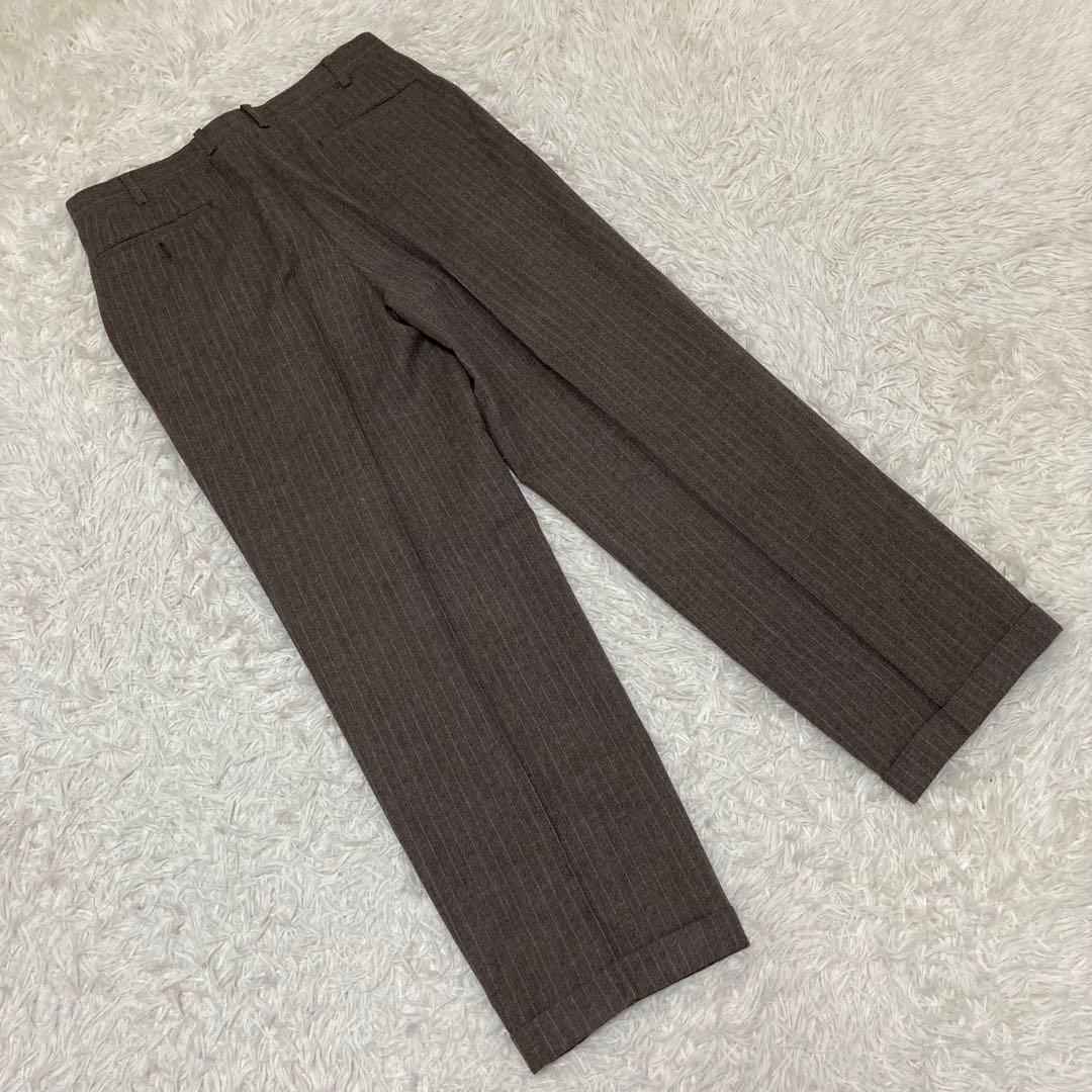 HANAE MORI スーツセットアップ　ダブルジャケット　ストライプ　ブラウン