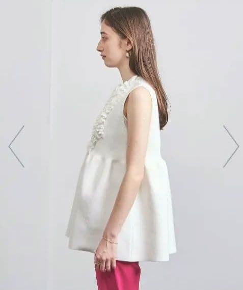 ☆新品28600円☆UNITEDARROWS☆Pミニフリル ニットベスト☆ジレ☆